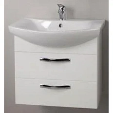 Тумба под раковину подвесная Акватон Ария М 50 см белый глянец