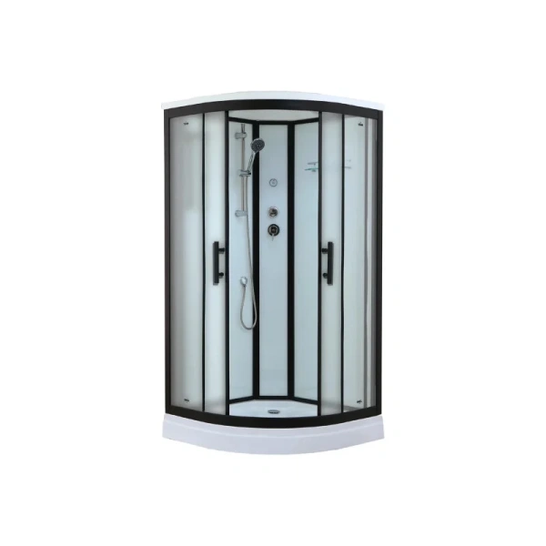 Душевая кабина Timo Standart 100x100 см профиль черный стекло матовое T-6601BF (детальная фотография)