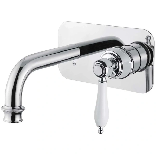 Смеситель для раковины Cezares Aphrodite хром, ручка белая APHRODITE-BLSM2-01-Bi (детальная фотография)