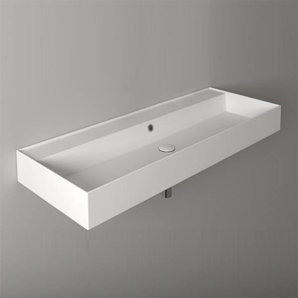 Раковина Simas Agile 121 см без отверстия под смеситель AG121 bi*0 (детальная фотография), современные, hi-tech