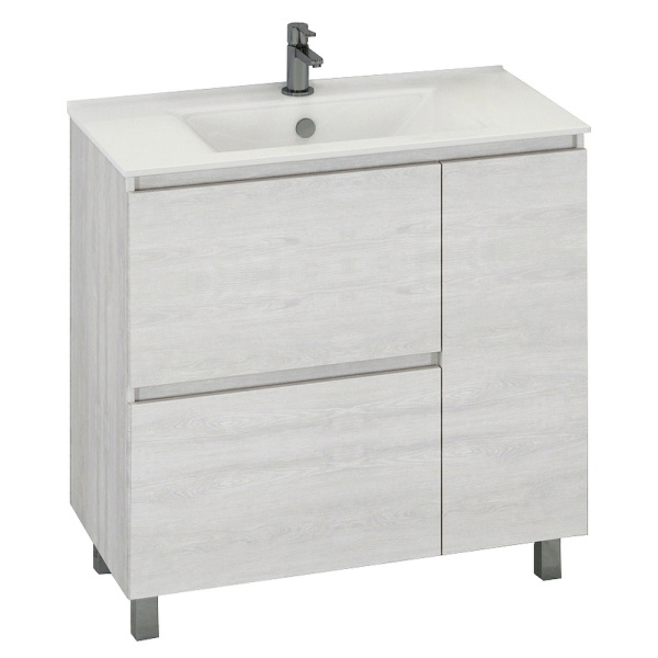 Тумба с раковиной напольная Comforty Верона 90 см дуб белый 00-00001972CF (детальная фотография)