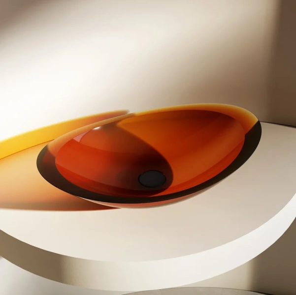 Раковина Abber Kristall 60 см коричневая AT2808Opal (детальная фотография), современные, hi-tech