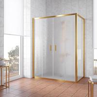 Душевой уголок профиль золотой стекло шиншилла Vegas-glass