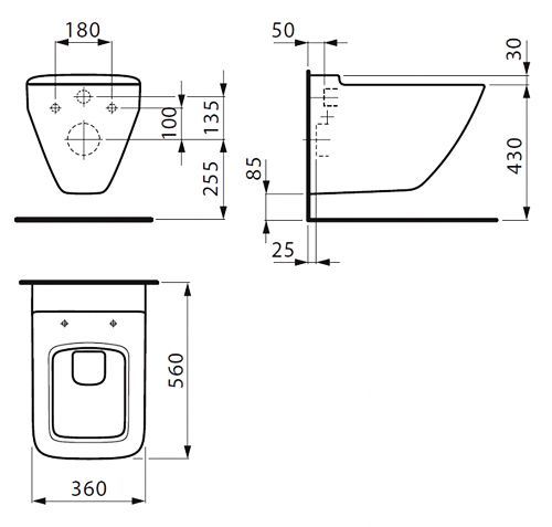 Схема (детальная фотография), без бачка, со скрытым бачком