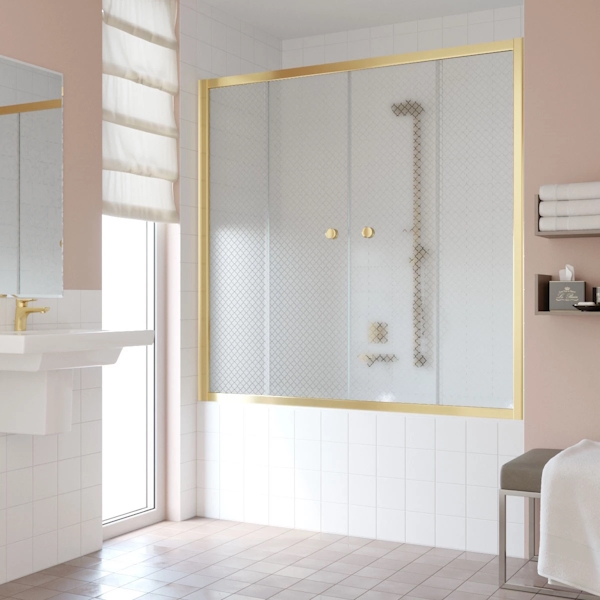 Душевая шторка на ванную стекло ретро Vegas-glass Z2V 160 R04 (детальная фотография), узорчатые