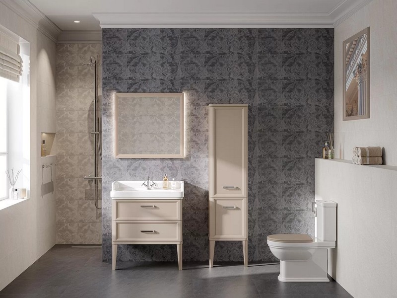 Шкаф-пенал напольный Kerama Marazzi Pompei 43 см камео бежевый PO.M.150\CAM (детальная фотография), пристенные, высокие