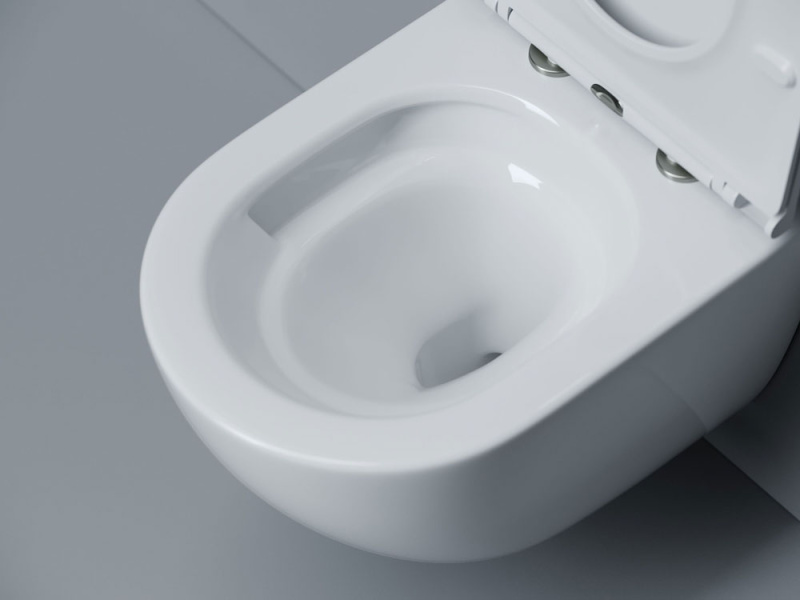 Унитаз подвесной Ceramicanova Alba сиденье микролифт CN11005T (детальная фотография), белые