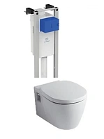 Унитаз с инсталляцией Ideal Standard Connect с сиденьем микролифт