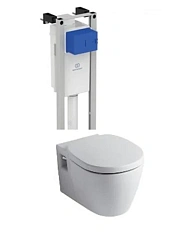 Унитаз с инсталляцией Ideal Standard Connect с сиденьем микролифт