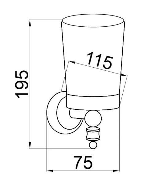 Стакан для ванной Boheme Palazzo 101 со стеклом кракелюр (детальная фотография), классические, ретро, декорированные