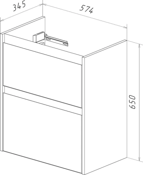 Тумба под раковину подвесная Lemark Combi 60 см белый глянец LM03C60T (детальная фотография), в наличии