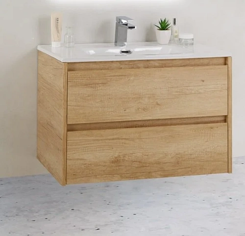 Тумба под раковину подвесная BelBagno Kraft 80 см rovere nebrasca nature - фото 6