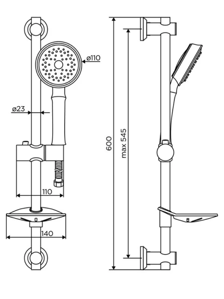 Душевой гарнитур Dorff Classic хром D0180000 (детальная фотография), душевые гарнитуры