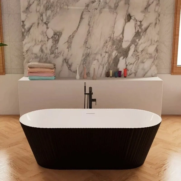 Ванна акриловая Frank F6103, 12514, 170 х 75 см, цвет белый/черный (детальная фотография)