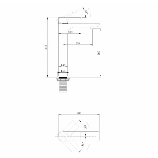 Смеситель для раковины Abber Weiss Insel белый матовый AF8011FW (детальная фотография), для раковины