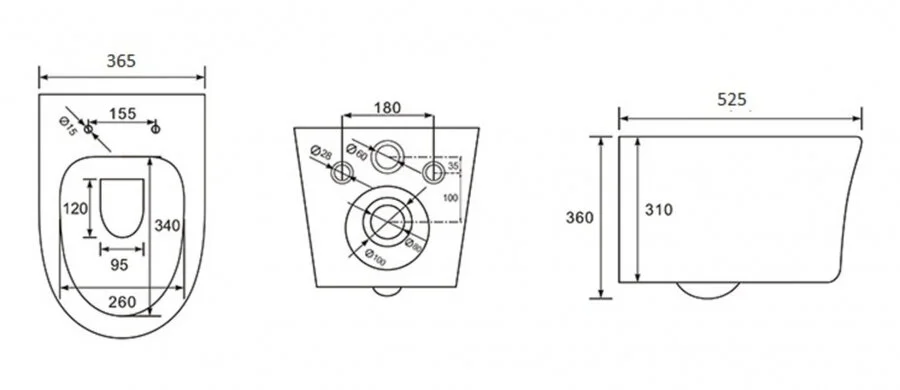Унитаз подвесной Акватек Ника безободковый AQ2009-00 (детальная фотография), современные, hi-tech