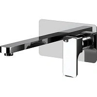Смеситель Cisal Cubic CU00551021 однорычажный для раковины из стены,излив 200 мм, цвет хром