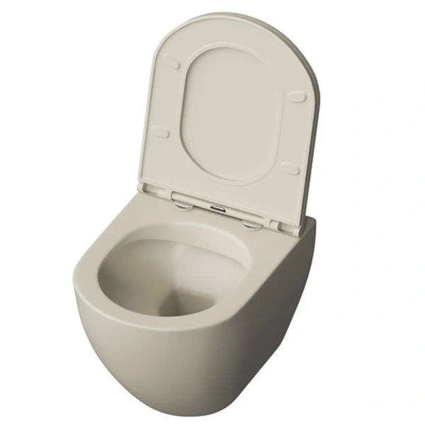 Унитаз подвесной Grossman бежевый матовый GR-4455BEMS (детальная фотография), современные, hi-tech, круглые