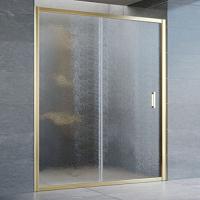 Душевая дверь профиль золотой стекло шиншилла Vegas-glass