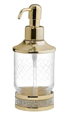 Дозатор для мыла Boheme Royal Cristal золото, прозрачные кристаллы