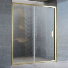Душевая дверь профиль золотой стекло шиншилла Vegas-glass