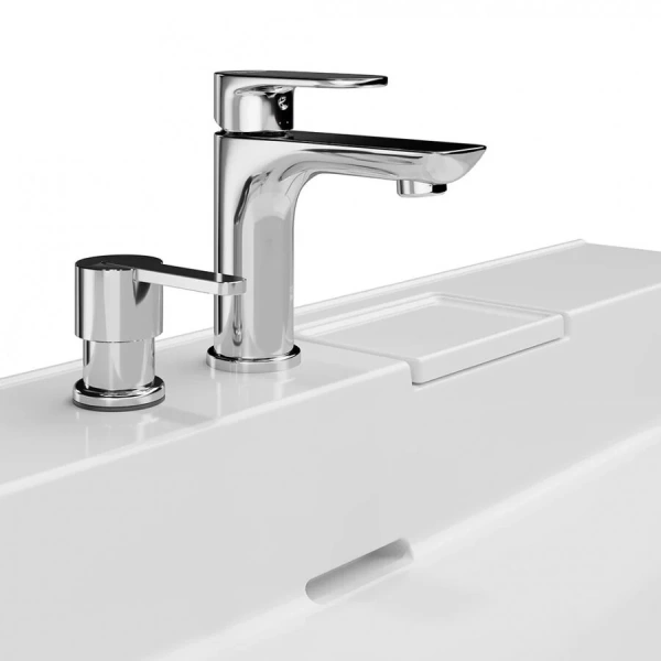 Раковина Kerama Marazzi Logica 70 см с двумя отверстиями LO.wb.70.2 (детальная фотография), подвесные, накладные (на столешницу)