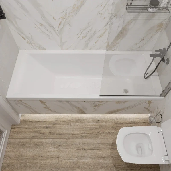 Ванна акриловая Diwo Переславль 160 x 70 см, с каркасом, цвет белый, Щ0000052109/Щ0000048581 (детальная фотография), белые