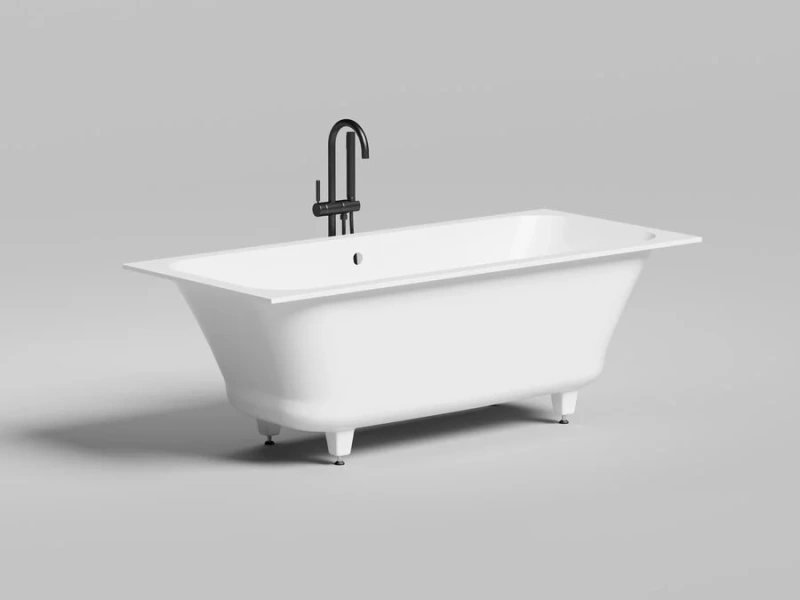 Ванна из искусственного камня Salini Orlanda Axis 170х75 см белая матовая 103223M (детальная фотография), белые