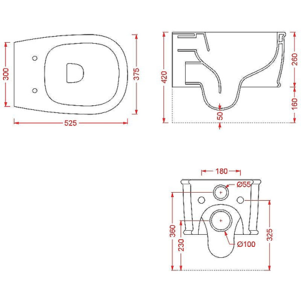 Схема (детальная фотография), без бачка, со скрытым бачком