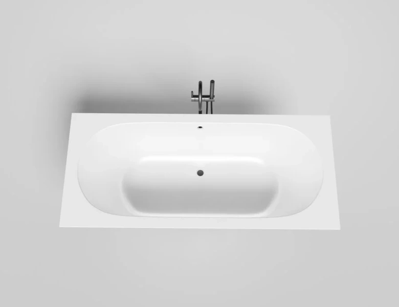 Ванна из искусственного камня Salini Ornella Axis 180x80 см S-Sense (Sapirit) матовый 103411M (детальная фотография), 180 см