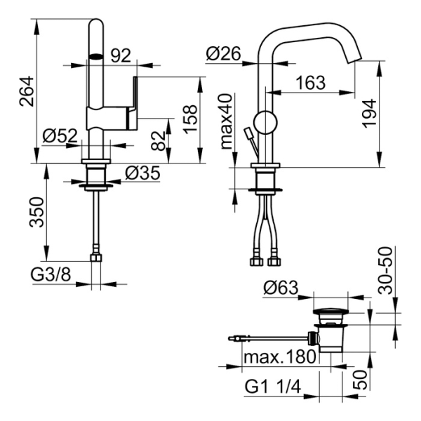 Схема (детальная фотография), для раковины