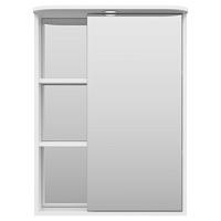 Зеркальный шкаф, зеркало справа, полочки слева, цвет белый, Misty Венера