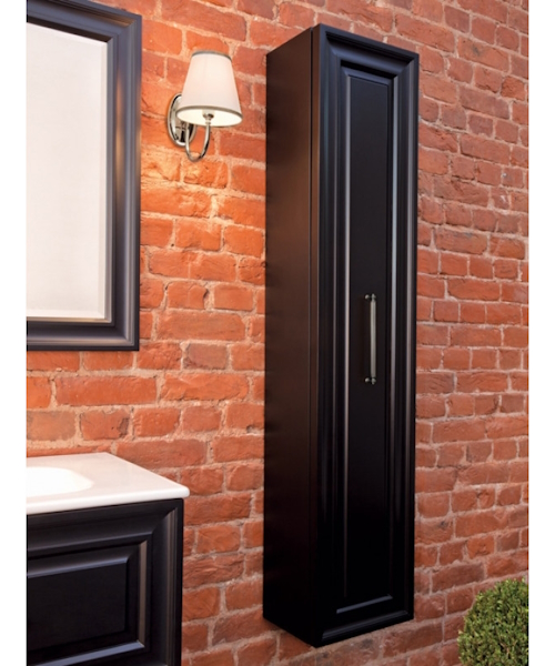 Пенал для ванной, цвет черный матовый, фурнитура состареное серебро, La Beaute Cornelia CCO.REV.LNO.CR (детальная фотография)