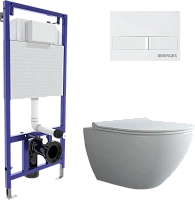 Унитаз с инсталляцией BERGES Puma кнопка белая