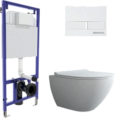 Унитаз с инсталляцией BERGES Puma кнопка белая