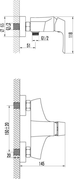 Смеситель для душа Lemark Unit LM4503C (детальная фотография), для душа