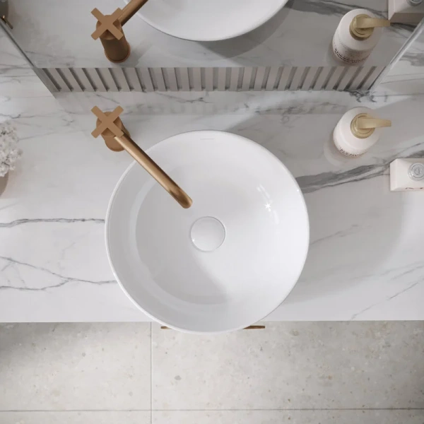 Раковина Grossman Style 42 см белая GR-3032 (детальная фотография), накладные (на столешницу)