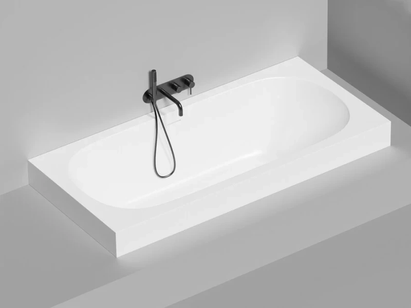 Ванна из искусственного камня Salini Ornella Axis Kit 190x90 см S-Sense (Sapirit) матовый 103512M (детальная фотография), без гидромассажа, большие