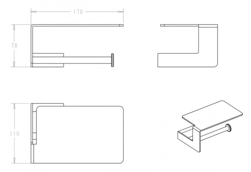 Бумагодержатель Boheme Q графит матовый 10941-GM (детальная фотография), современные, hi-tech