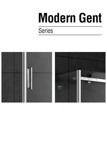 Душевая дверь левая Gemy Modern Gent 140 S25191A (детальная фотография), хром