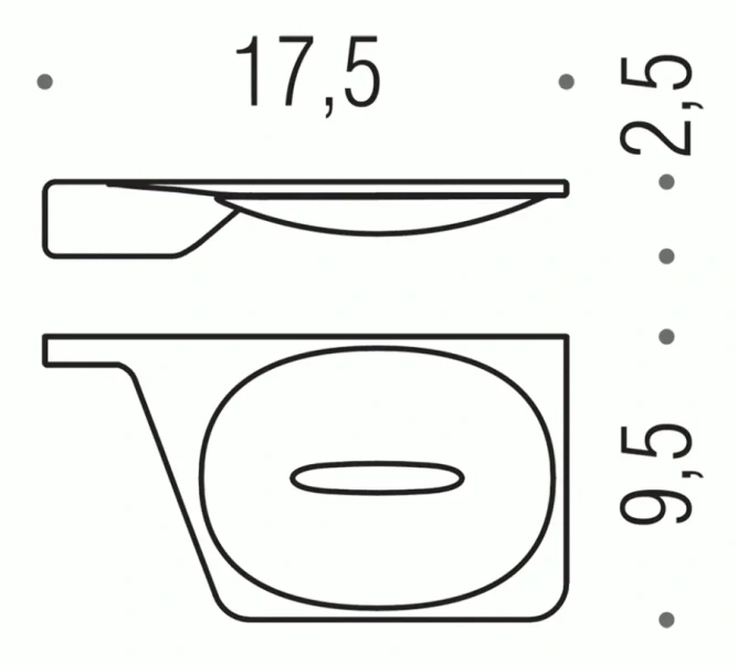 Мыльница Colombo Alize левосторонняя B2501.SX (детальная фотография), современные, hi-tech