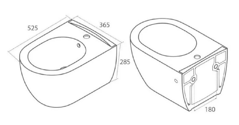 Унитаз подвесной Boheme Bianca белый 963-2 (детальная фотография), подвесные, встраиваемые