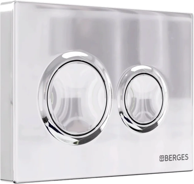Клавиша смыва Berges Novum O3 хром глянец 040063 (детальная фотография), слив эконом-стандарт с двумя клавишами