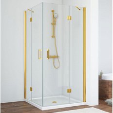 Душевой уголок профиль золотой стекло шиншилла Vegas-glass