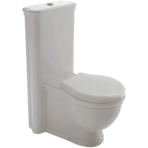 Унитаз бачком Globo Paestum PA025 (детальная фотография), сиденье с микролифтом , с антивсплеском, компакт, низкие