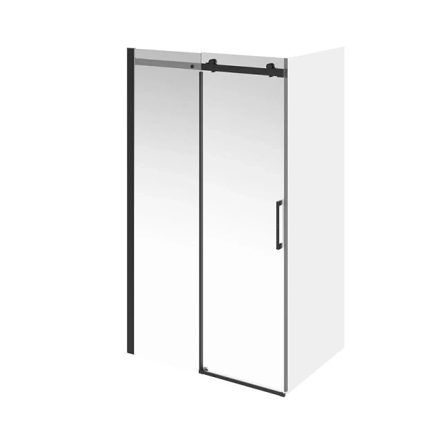 Душевая дверь в нишу Kerama Marazzi Cristallo 120 см профиль черный CT.120.SD.BLK.M (детальная фотография), современные, hi-tech