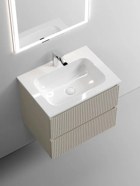 Тумба под раковину подвесная Sancos Snob T 60 см beige soft SNT60CE (детальная фотография), 60 см