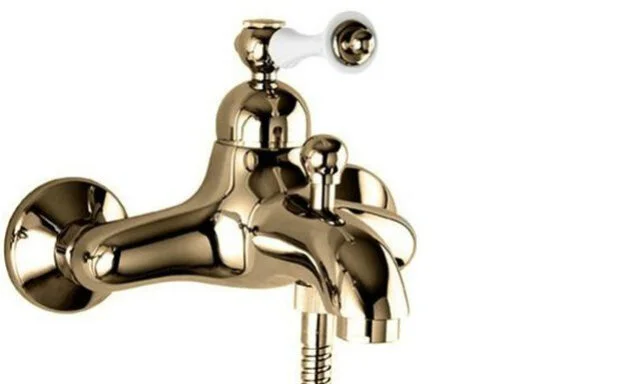 Смеситель для ванны Cezares Margot бронза ручка белая MARGOT-VM-02-Bi (детальная фотография)
