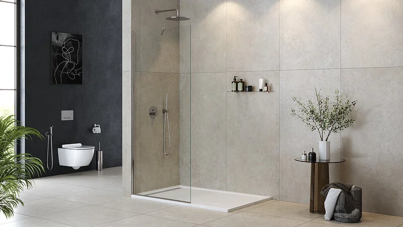 Душевая перегородка Cezares Liberta 105 см профиль хром LIBERTA-L-1-TB-105-C-Cr (детальная фотография), недорогие, стеклянные