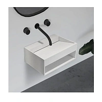 Тумба с раковиной подвесная Abber Stein 60 см белая матовая